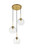Elegant Lighting - LD2208BR - Three Light Pendant - BAXTER - Brass and Clear
