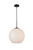Elegant Lighting - LD2217BK - One Light Pendant - BAXTER - Black and frosted white