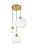 Elegant Lighting - LD2218BR - Three Light Pendant - BAXTER - Brass and Clear