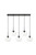 Elegant Lighting - LD2228BK - Five Light Pendant - BAXTER - Black and Clear