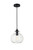 Elegant Lighting - LD2245BK - One Light Pendant - DESTRY - Black and Clear