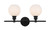 Elegant Lighting - LD2315BK - Two Light Wall Sconce - Collier - Black and Frosted white glass