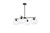 Elegant Lighting - LD2331BK - Four Light Pendant - Opus - Black and Clear