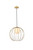 Elegant Lighting - LD2345BR - One Light Pendant - Wetzel - Brass and White