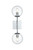 Elegant Lighting - LD2357C - Two Light Wall Sconce - Neri - Chrome and Clear