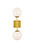 Elegant Lighting - LD2358BR - Two Light Wall Sconce - Neri - Brass and White