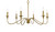 Rohan Six Lights Chandelier (LD5006D36BR)