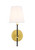 Elegant Lighting - LD6004W6BRBK - One Light Wall Sconce - Mel - Brass and Black and White shade