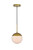 Elegant Lighting - LD6030BR - One Light Pendant - Eclipse - Brass and frosted white