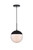 Elegant Lighting - LD6032BK - One Light Pendant - Eclipse - Black and frosted white