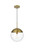 Elegant Lighting - LD6039SG - One Light Pendant - Eclipse - Satin Gold and Clear