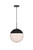 Elegant Lighting - LD6044BK - One Light Pendant - Eclipse - Black and frosted white