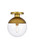 Elegant Lighting - LD6061BR - One Light Flush Mount - Eclipse - Brass and Clear
