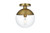 Elegant Lighting - LD6063SG - One Light Flush Mount - Eclipse - Satin Gold and Clear