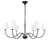 Elegant Lighting - LD6103D37BK - Six Light Chandelier - Eclipse - Black and White shade