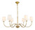 Elegant Lighting - LD6103D37BR - Six Light Chandelier - Eclipse - Brass and White shade