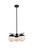 Elegant Lighting - LD6128BK - Three Light Pendant - Eclipse - Black and frosted white