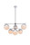 Elegant Lighting - LD6142C - Six Light Pendant - Eclipse - Chrome And Frosted White