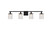 Elegant Lighting - LD7012BK - Four Light Bath - Phineas - Black and Clear