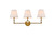 Elegant Lighting - LD7023W24BR - Three Light Bath - Bethany - Brass and White Fabric Shade