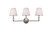 Elegant Lighting - LD7023W24SN - Three Light Bath - Bethany - satin nickel and White Fabric Shade