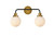 Elegant Lighting - LD7032W19BRB - Two Light Bath - Hanson - Black and Brass and Frosted Shade