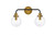 Elegant Lighting - LD7033W19BRB - Two Light Bath - Hanson - Black and Brass and Clear Shade