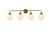 Elegant Lighting - LD7036W38BR - Four Light Bath - Hanson - Brass and Frosted Shade