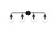 Elegant Lighting - LD7037W38BK - Four Light Bath - Hanson - Black and Clear Shade