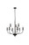 Elegant Lighting - LD7047D28BK - Nine Light Pendant - Westley - Black
