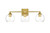 Elegant Lighting - LD7308W25BRA - Three Light Bath Sconce - Foster - Brass and Clear