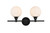 Elegant Lighting - LD7317W19BLK - Two Light Bath Sconce - Cordelia - Black