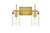 Elegant Lighting - LD7319W14BRA - Two Light Bath Sconce - Benny - Brass and Clear
