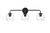 Elegant Lighting - LD7321W28BLK - Three Light Bath Sconce - Genesis - Black and Clear