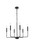 Elegant Lighting - LD740D26BK - Six Light Pendant - Willa - Black