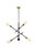Elegant Lighting - LD8006D29BK - Six Light Pendant - Axel - Black and Brass