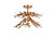 Elegant Lighting - LD810F19GL - Four Light Flush Mount - Priscilla - Gold Leaf