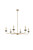 Elegant Lighting - LD812D42BRK - Six Light Pendant - Cohen - black and brass
