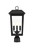 Elegant Lighting - OD502P18BK - Three Light Outdoor Post Mount - Riggs - Black