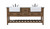 Elegant Lighting - VF60172DDW - Double Bathroom Vanity - Clement - driftwood