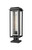 Innovations - 9951-1PLT-BK-20-CG-SV-SDY - One Light Outdoor Post Lantern - Mansfield - Matte Black