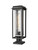 Innovations - 9951-1PLT-BK-20-CG-SV-WG - One Light Outdoor Post Lantern - Mansfield - Matte Black