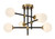 George Kovacs - P8156-681 - Six Light Flush Mount - Cosmet - Coal And Aged Brass