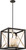 Nuvo Lighting - 60-6134 - Four Light Pendant - Boxer - Matte Black / Antique Silver Accents