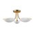 Maxim - 10823WTNAB - Three Light Semi Flush Mount - Maris - White/Natural Aged Brass
