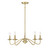 Meridian - M100120NB - Five Light Chandelier - Natural Brass