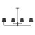 Four Light Linear Chandelier (M100127MBK)