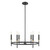 Meridian - M100140MBKNB - Six Light Chandelier - Matte Black and Natural Brass