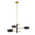 Meridian - M100143MBKNB - Three Light Chandelier - Matte Black and Natural Brass