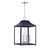 Meridian - M30009NBLPN - Four Light Pendant - Navy Blue with Polished Nickel